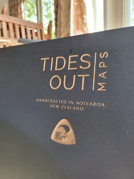 Custom Coromandel Peninsula map with Oamaru Bay engraving and boat detail — a meaningful birthday gift.