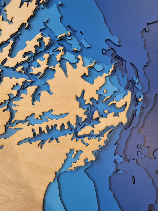 Detailed bathymetric map of the Marlborough Sounds by Tides Out Maps