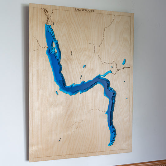 Lake Wakatipu, Otago, New Zealand - Large - Tide's Out Maps