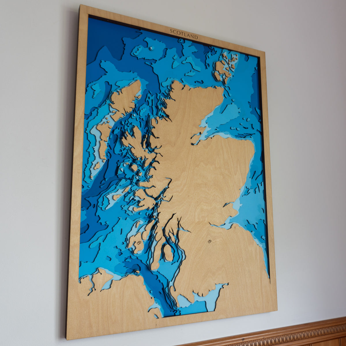 Scotland Wooden Depth Map — Large | Tides Out Maps – Tide's Out Maps